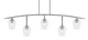 Toltec Lighting - 3745-GP-210 - Five Light Billiard/Island - Kurve - Graphite