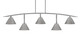 Toltec Lighting - 3745-GP-421-GP - Five Light Bar - Kurve - Graphite
