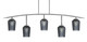 Toltec Lighting - 3745-GP-4252 - Five Light Billiard/Island - Kurve - Graphite