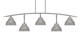 Toltec Lighting - 3745-GP-427-GP - Five Light Billiard/Island - Kurve - Graphite
