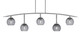 Toltec Lighting - 3745-GP-5112 - Five Light Billiard/Island - Kurve - Graphite