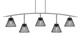 Toltec Lighting - 3745-GP-805-MB - Five Light Bar - Kurve - Graphite