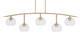 Toltec Lighting - 3745-NAB-202 - Five Light Bar - Kurve - New Age Brass
