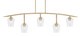 Toltec Lighting - 3745-NAB-210 - Five Light Billiard/Island - Kurve - New Age Brass
