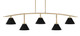 Toltec Lighting - 3745-NAB-421-MB - Five Light Bar - Kurve - New Age Brass