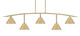 Toltec Lighting - 3745-NAB-421-NAB - Five Light Billiard/Island - Kurve - New Age Brass