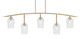 Toltec Lighting - 3745-NAB-4250 - Five Light Billiard/Island - Kurve - New Age Brass