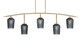 Toltec Lighting - 3745-NAB-4252 - Five Light Bar - Kurve - New Age Brass