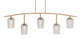 Toltec Lighting - 3745-NAB-4253 - Five Light Bar - Kurve - New Age Brass