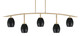 Toltec Lighting - 3745-NAB-426-MB - Five Light Bar - Kurve - New Age Brass