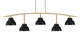 Toltec Lighting - 3745-NAB-427-MB - Five Light Billiard/Island - Kurve - New Age Brass