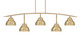 Toltec Lighting - 3745-NAB-427-NAB - Five Light Bar - Kurve - New Age Brass