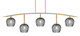 Toltec Lighting - 3745-NAB-4602 - Five Light Billiard/Island - Kurve - New Age Brass