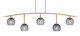 Toltec Lighting - 3745-NAB-5112 - Five Light Bar - Kurve - New Age Brass