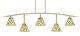 Toltec Lighting - 3745-NAB-9115 - Five Light Billiard/Island - Kurve - New Age Brass