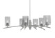 Toltec Lighting - 3746-GP-542 - Six Light Chandelier - Kurve - Graphite