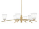 Toltec Lighting - 3746-NAB-460 - Six Light Chandelier - Kurve - New Age Brass