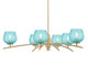 Toltec Lighting - 3746-NAB-4605 - Six Light Chandelier - Kurve - New Age Brass