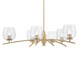 Toltec Lighting - 3746-NAB-4812 - Six Light Chandelier - Kurve - New Age Brass