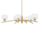 Toltec Lighting - 3746-NAB-5110 - Six Light Chandelier - Kurve - New Age Brass