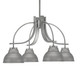 Toltec Lighting - 3924-GP-427-GP - Four Light Chandelier - Cavella - Graphite