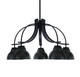 Toltec Lighting - 3925-MB-427 - Five Light Chandelier - Cavella - Matte Black