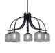 Toltec Lighting - 3925-MB-4612 - Five Light Chandelier - Cavella - Matte Black