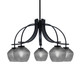 Toltec Lighting - 3925-MB-4622 - Five Light Chandelier - Cavella - Matte Black