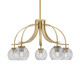 Toltec Lighting - 3925-NAB-4102 - Five Light Chandelier - Cavella - New Age Brass