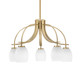 Toltec Lighting - 3925-NAB-615 - Five Light Chandelier - Cavella - New Age Brass