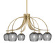 Toltec Lighting - 3926-NAB-4602 - Six Light Chandelier - Cavella - New Age Brass