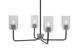 Toltec Lighting - 6204-MBGP-3002 - Four Light Chandelier - Sandia - Matte Black & Graphite
