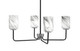 Toltec Lighting - 6204-MBGP-3009 - Four Light Chandelier - Sandia - Matte Black & Graphite