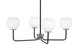 Toltec Lighting - 6204-MBGP-4101 - Four Light Chandelier - Sandia - Matte Black & Graphite