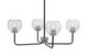 Toltec Lighting - 6204-MBGP-4102 - Four Light Chandelier - Sandia - Matte Black & Graphite
