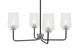 Toltec Lighting - 6204-MBGP-4250 - Four Light Chandelier - Sandia - Matte Black & Graphite