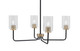 Toltec Lighting - 6204-MBNAB-300 - Four Light Chandelier - Sandia - Matte Black & New Age Brass