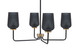 Toltec Lighting - 6204-MBNAB-4252 - Four Light Chandelier - Sandia - Matte Black & New Age Brass