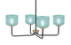 Toltec Lighting - 6204-MBNAB-4615 - Four Light Chandelier - Sandia - Matte Black & New Age Brass