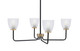 Toltec Lighting - 6204-MBNAB-500 - Four Light Chandelier - Sandia - Matte Black & New Age Brass