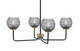 Toltec Lighting - 6204-MBNAB-5112 - Four Light Chandelier - Sandia - Matte Black & New Age Brass