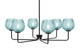Toltec Lighting - 6206-MB-4605 - Six Light Chandelier - Sandia - Matte Black