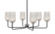 Toltec Lighting - 6206-MBGP-4253 - Six Light Chandelier - Sandia - Matte Black & Graphite