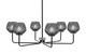 Toltec Lighting - 6206-MBGP-4622 - Six Light Chandelier - Sandia - Matte Black & Graphite