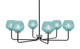 Toltec Lighting - 6206-MBGP-4625 - Six Light Chandelier - Sandia - Matte Black & Graphite