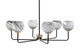 Toltec Lighting - 6206-MBNAB-4109 - Six Light Chandelier - Sandia - Matte Black & New Age Brass