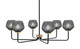 Toltec Lighting - 6206-MBNAB-4622 - Six Light Chandelier - Sandia - Matte Black & New Age Brass