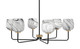 Toltec Lighting - 6206-MBNAB-4819 - Six Light Chandelier - Sandia - Matte Black & New Age Brass