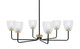 Toltec Lighting - 6206-MBNAB-500 - Six Light Chandelier - Sandia - Matte Black & New Age Brass