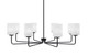 Toltec Lighting - 6208-MB-541 - Eight Light Chandelier - Sandia - Matte Black